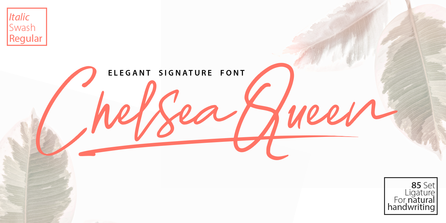 Пример шрифта Chelsea Queen Italic